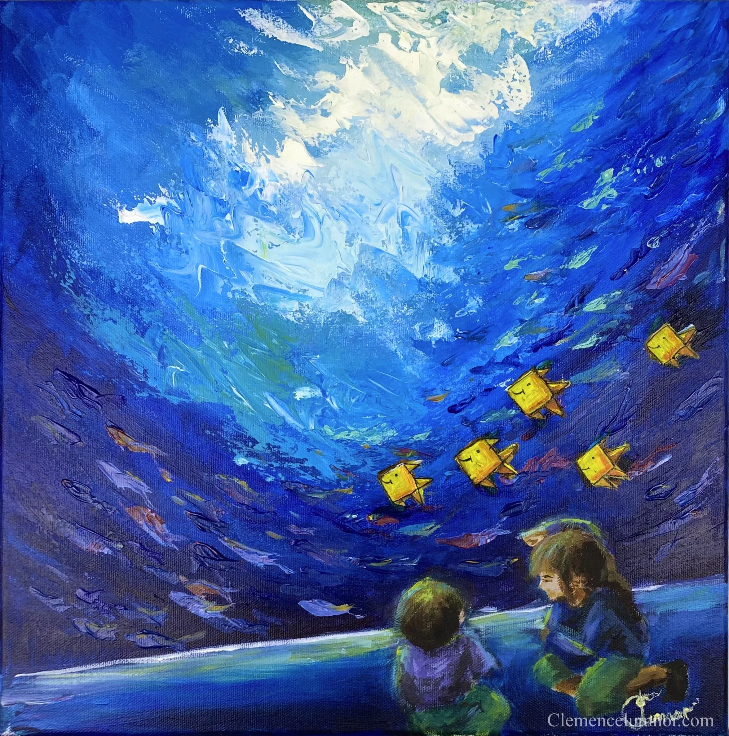 Under the sea, acrylic on canvas (40x40 cm)