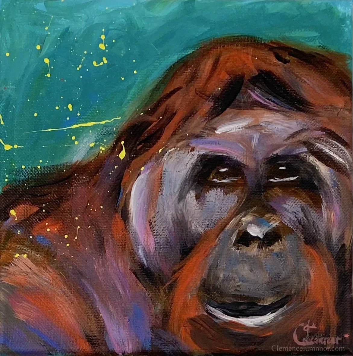 Orangutan, acrylic on canvas (20x20 cm)
