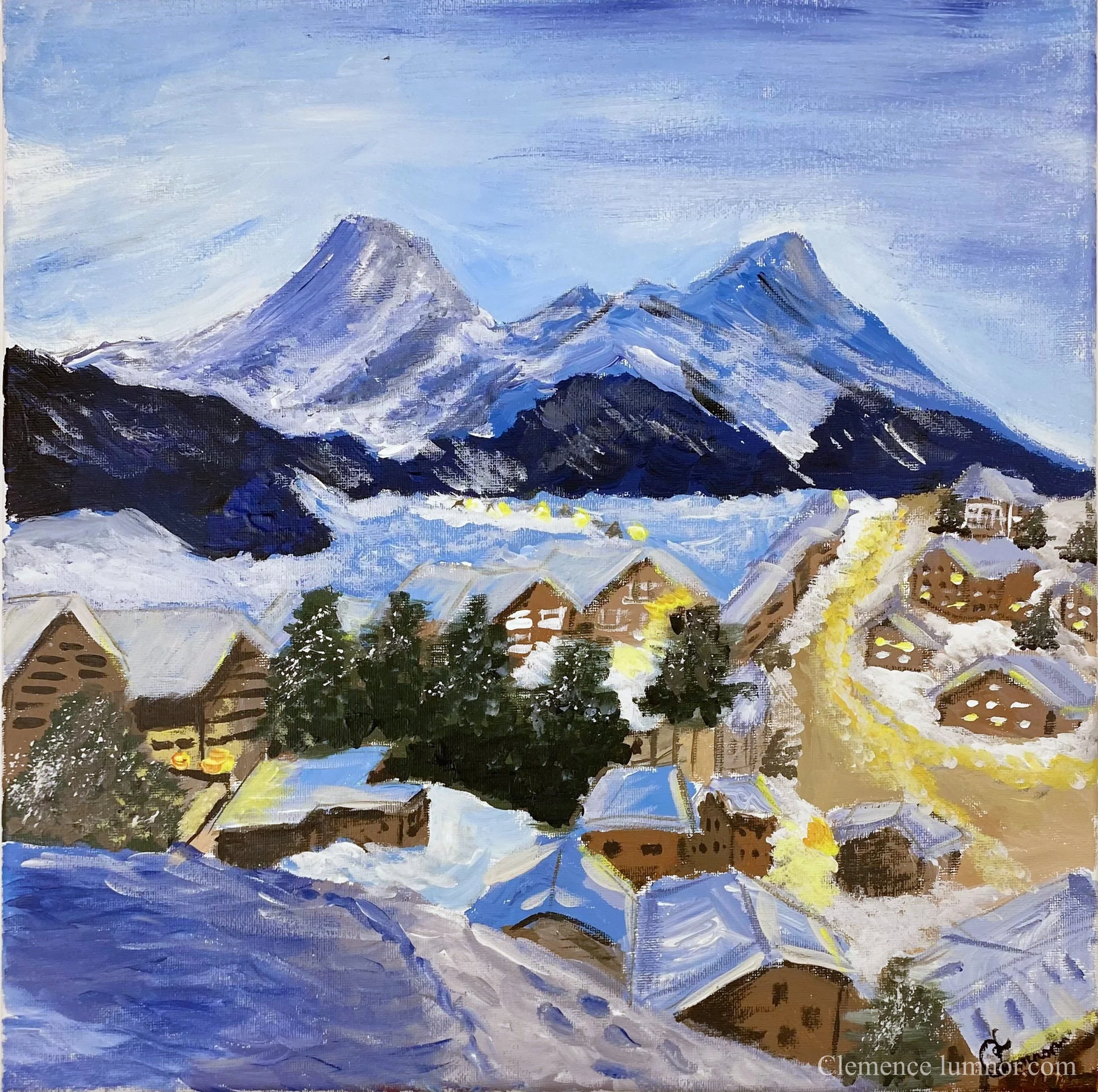 Pralognan Savoie, acrylic on canvas (40x40 cm)