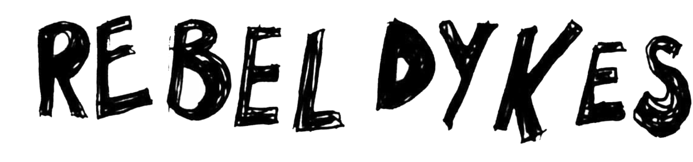 Hand-drawn text that reads 'REBEL PIXIES' with a black background.