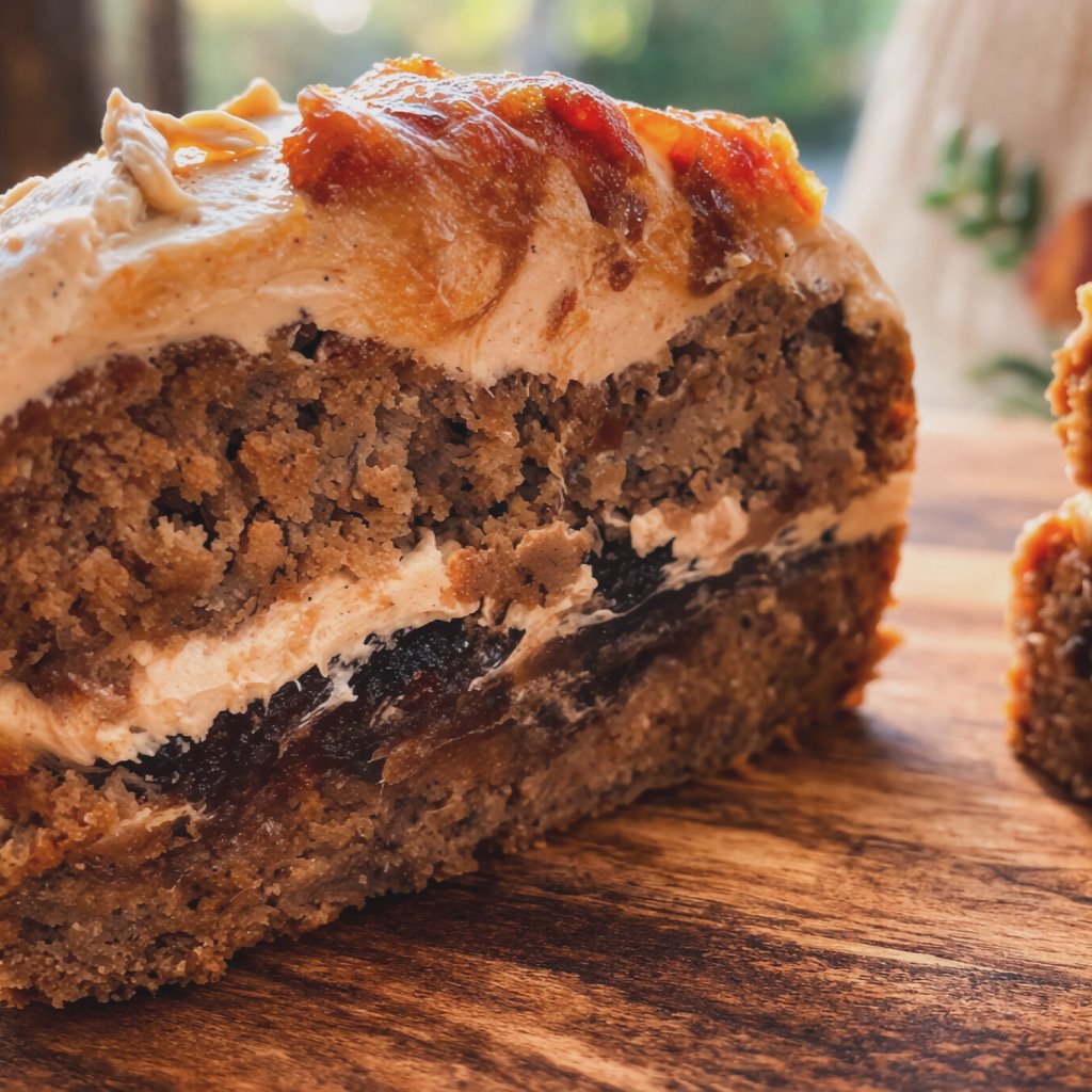 Banana Date Caramel Cake with Chai Buttercream