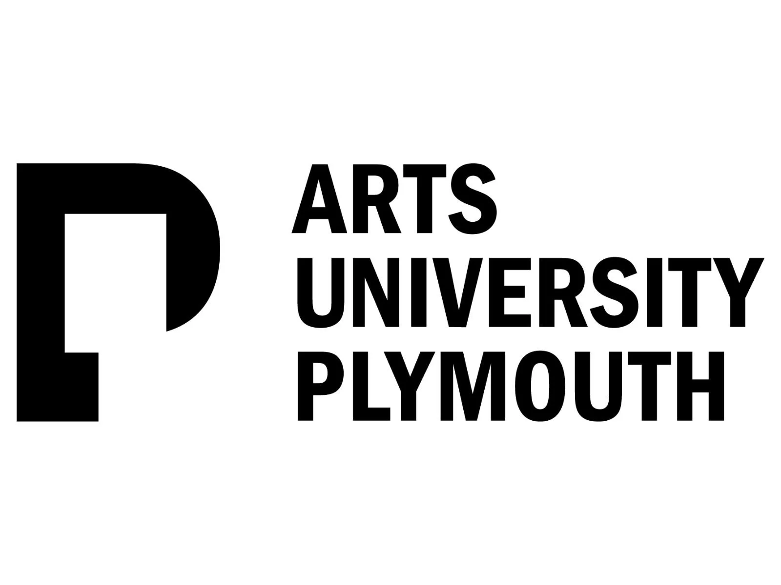 Logo of Arts University Plymouth with a large black question mark icon.
