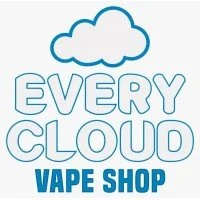 Logo for Every Cloud Vape Shop featuring a cloud icon and text in blue