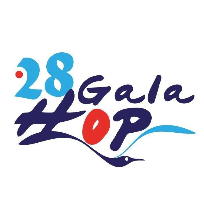 Graphic design for the 2024 Gala Hop featuring the text '29 Gala Hop' with a stylized bird illustration.