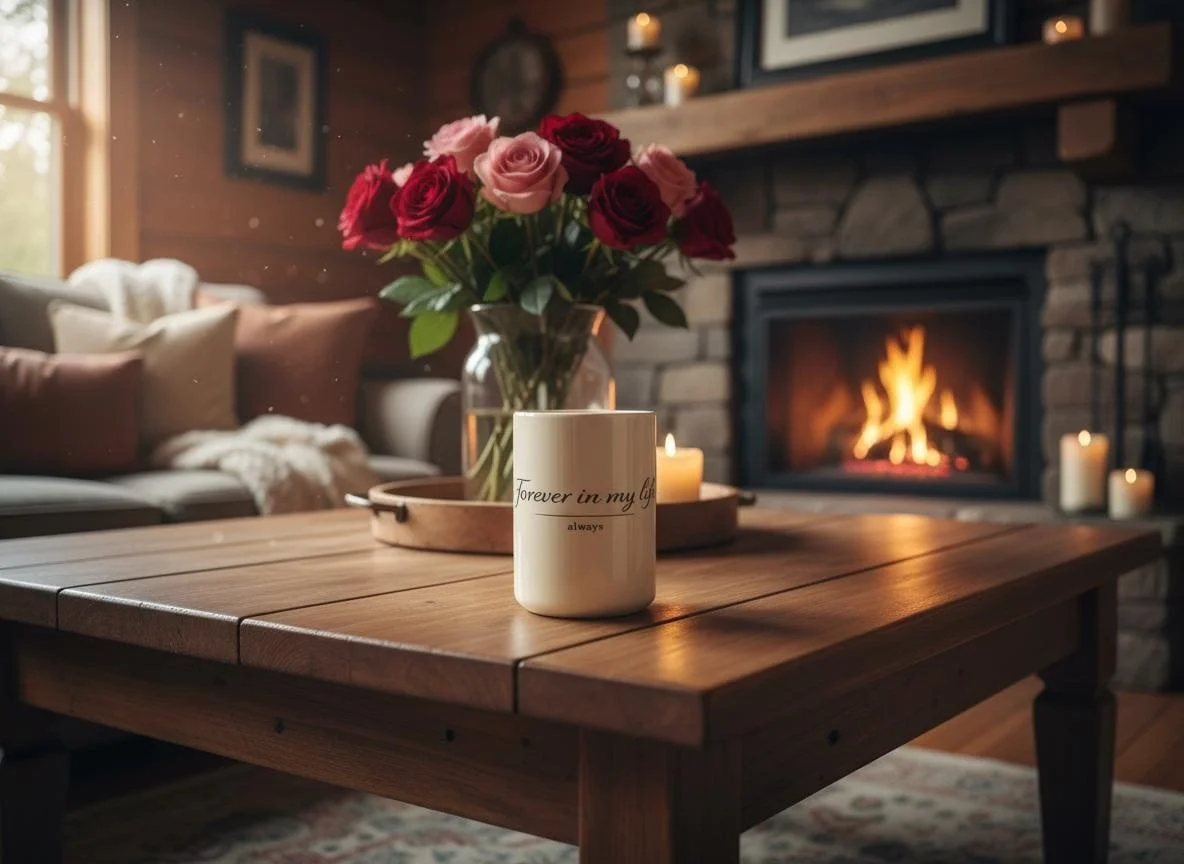 Forever in My Life Mug 15oz | Romantic Minimal Phrase Coffee Mug | Anniversary Gift