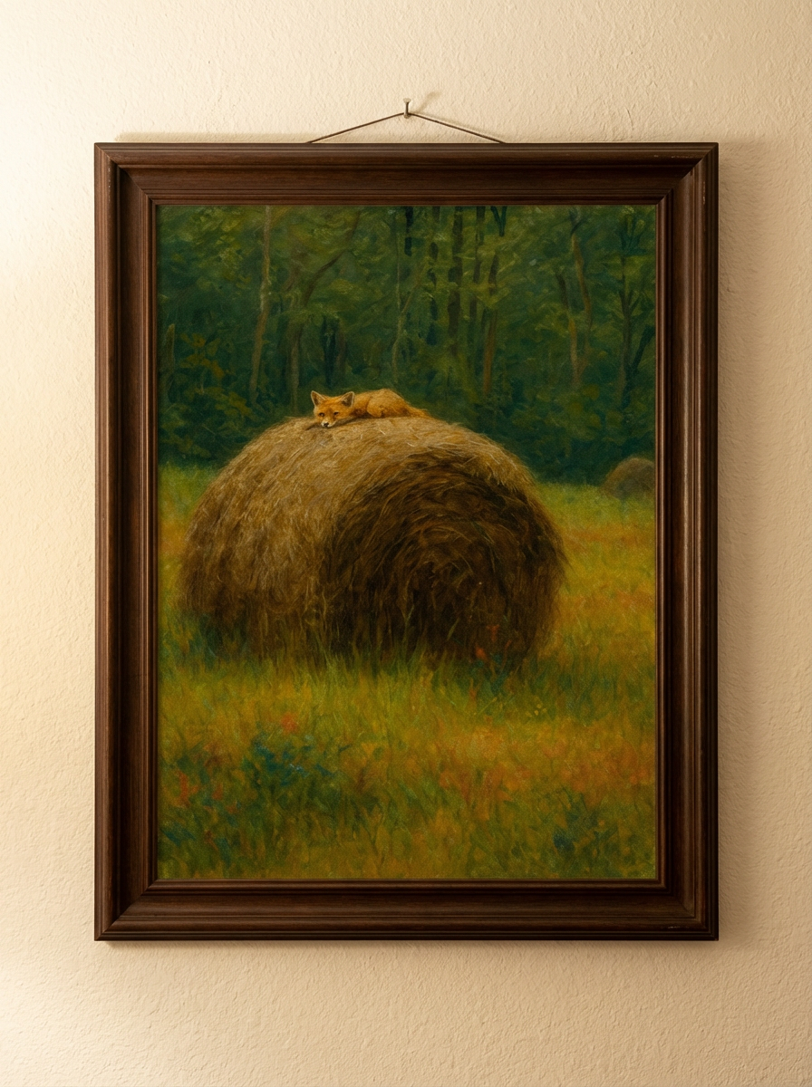 Fox at Mining City Oil Painting– Rustic Nature Wall Art Print