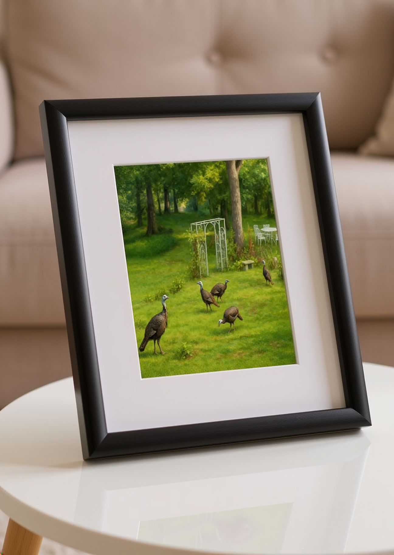 Wild Turkey in the Garden oil painting– Rustic Wildlife Digital download