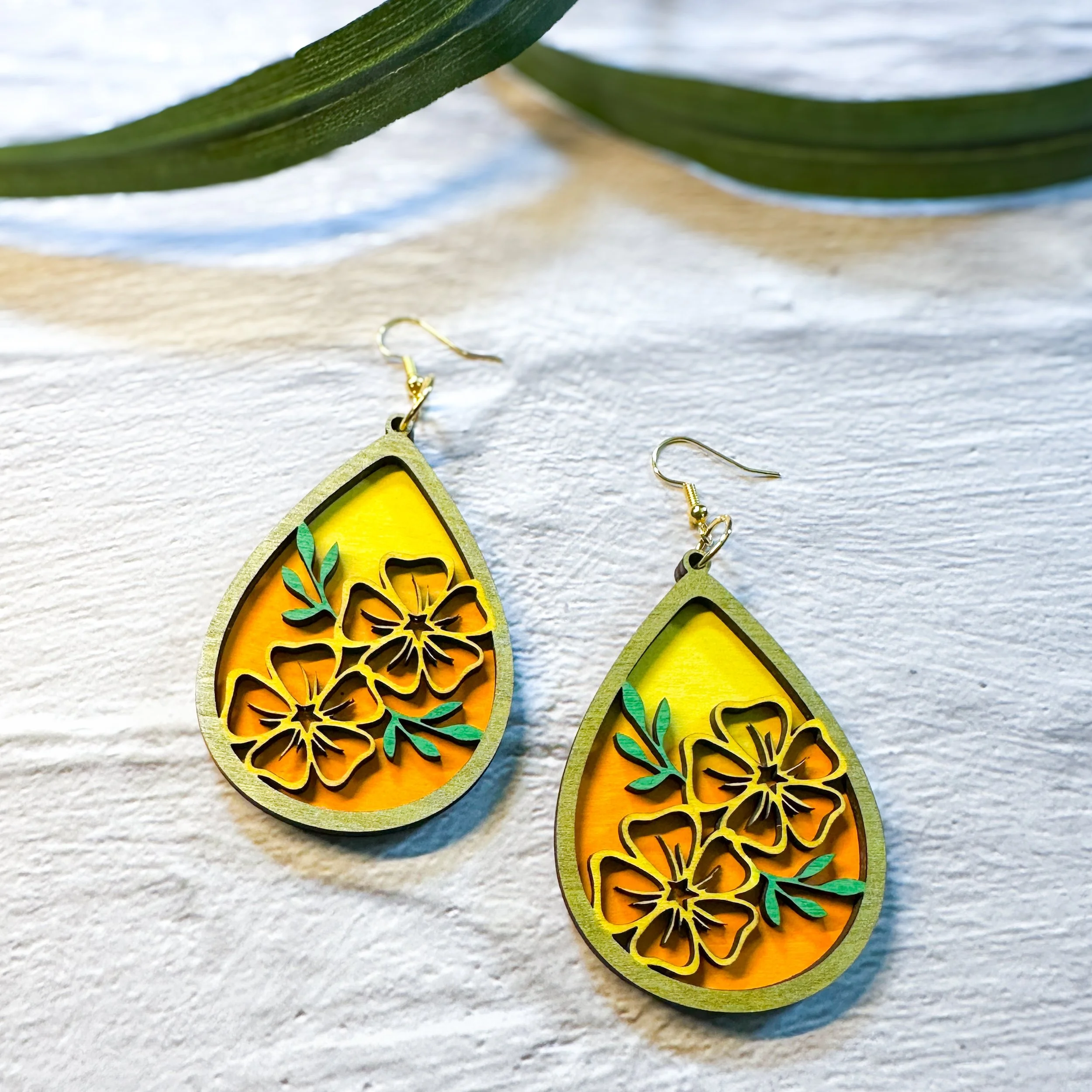 Layered Tropical Flower Earrings