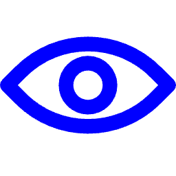 Blue eye symbol on black background