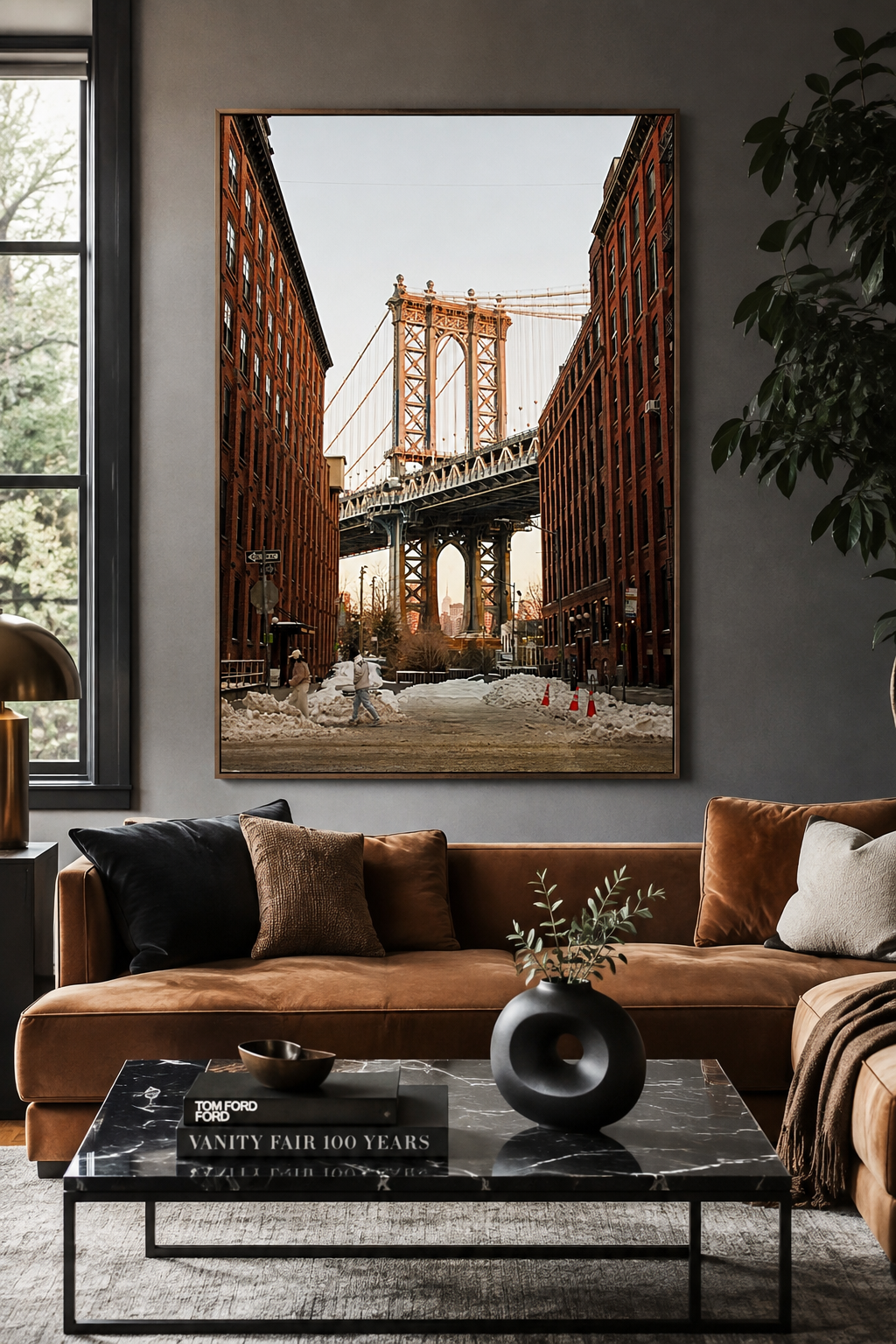 Manhattan Bridge in Snow