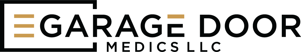 Logo for Garage Door Medics LLC with stylized garage door icon and text