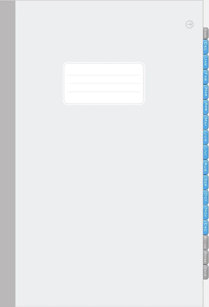 A calendar app interface with a list of months from December to December vertically aligned on the right side, and a large blank space in the center and background.