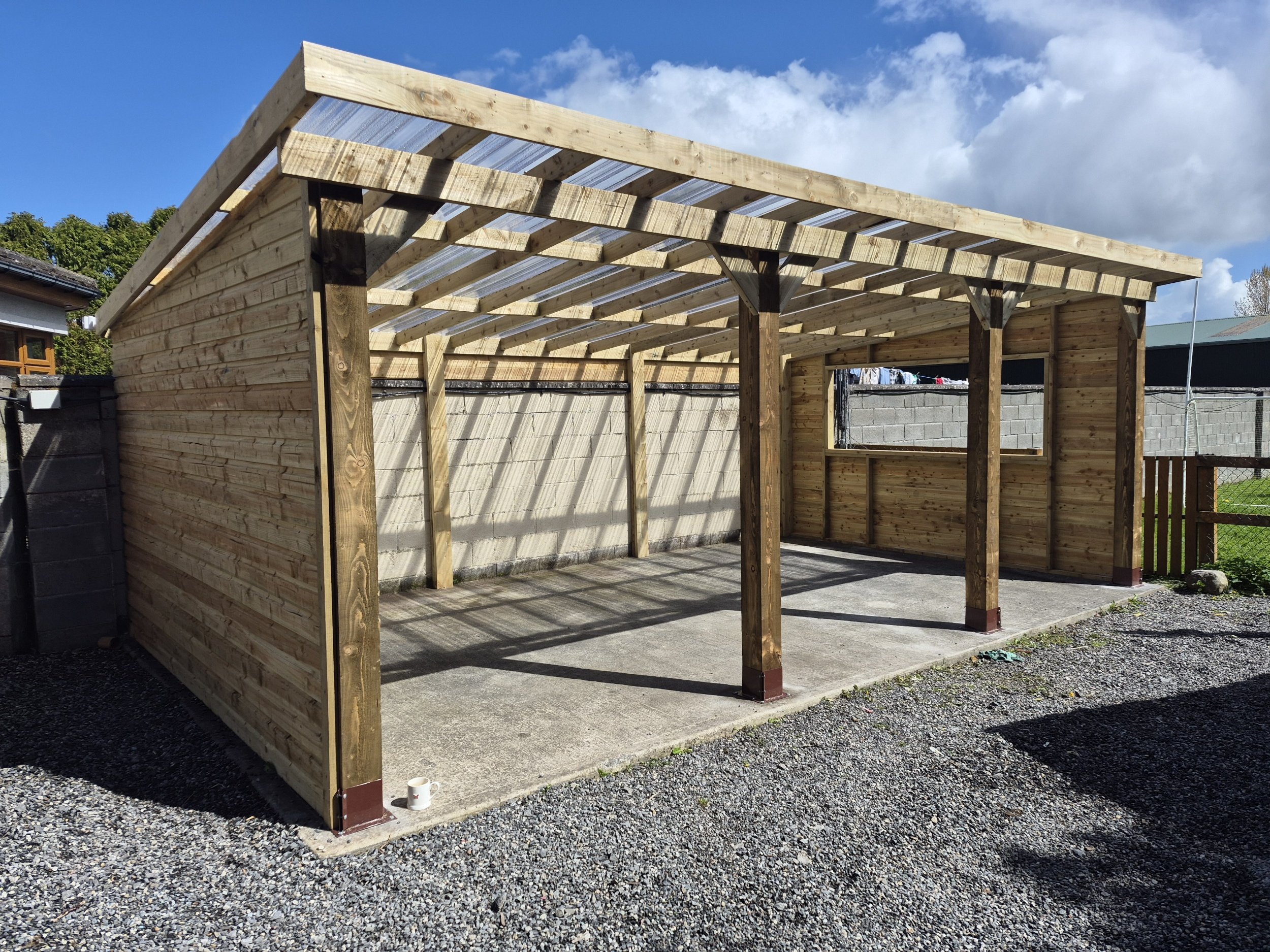Large Standalone Timber Pergola with Feature Window