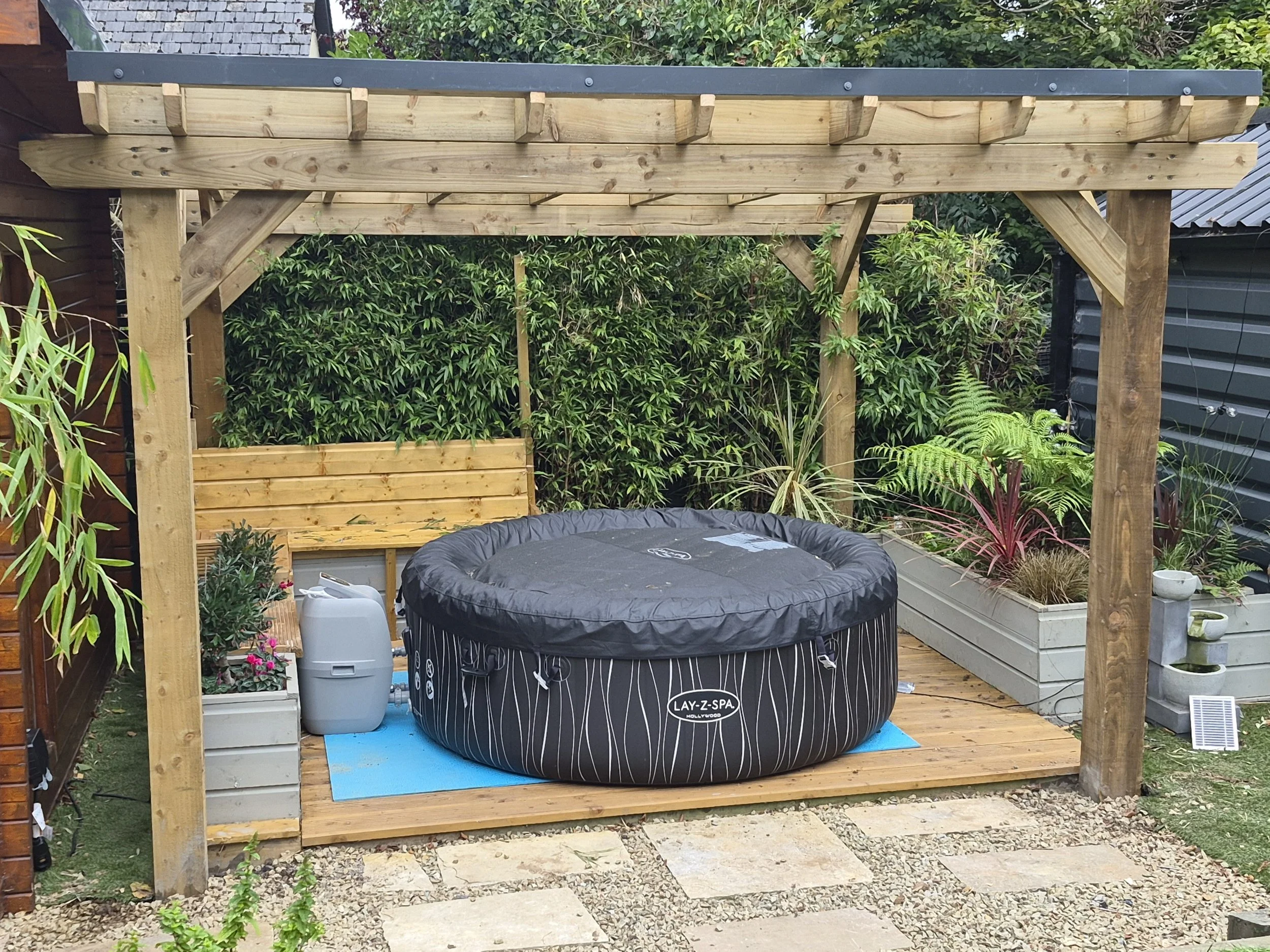 Custom-Built Spa Pergola