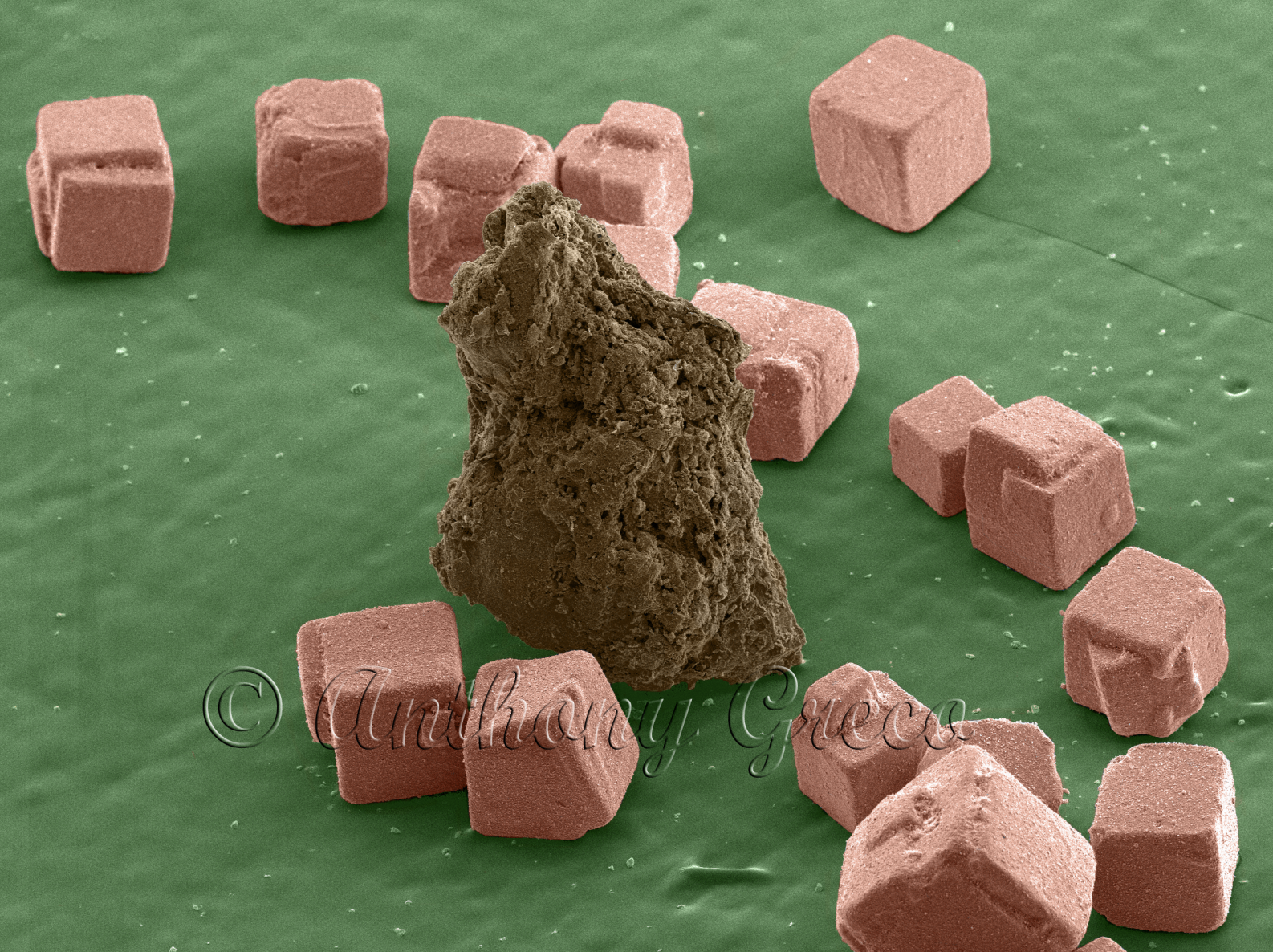 Salt ( pink) and pepper (brown)