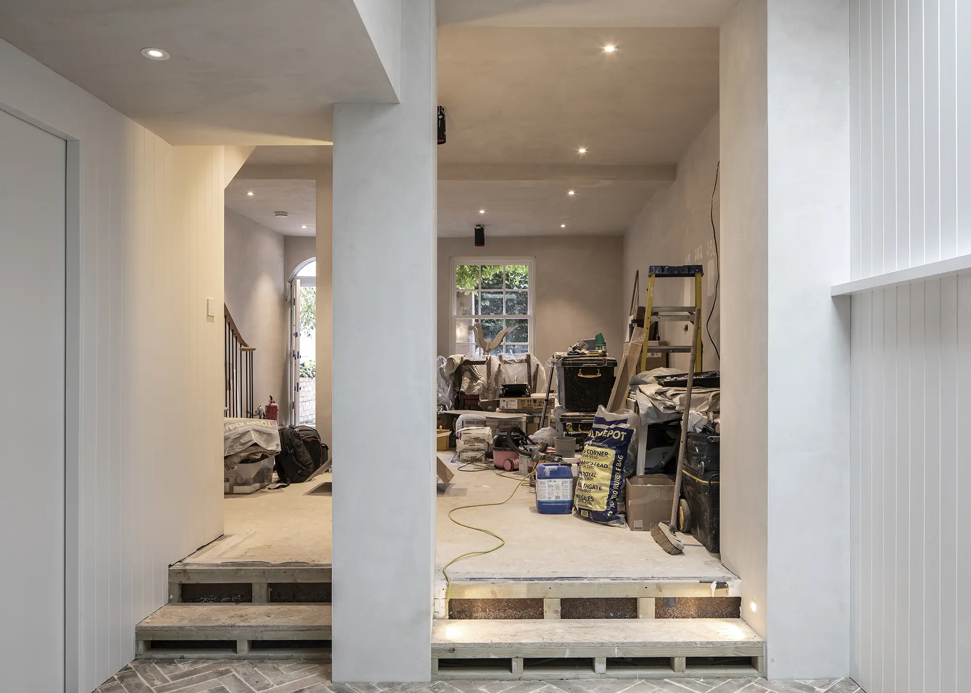 Construction trades carrying out internal renovation and fit-out work