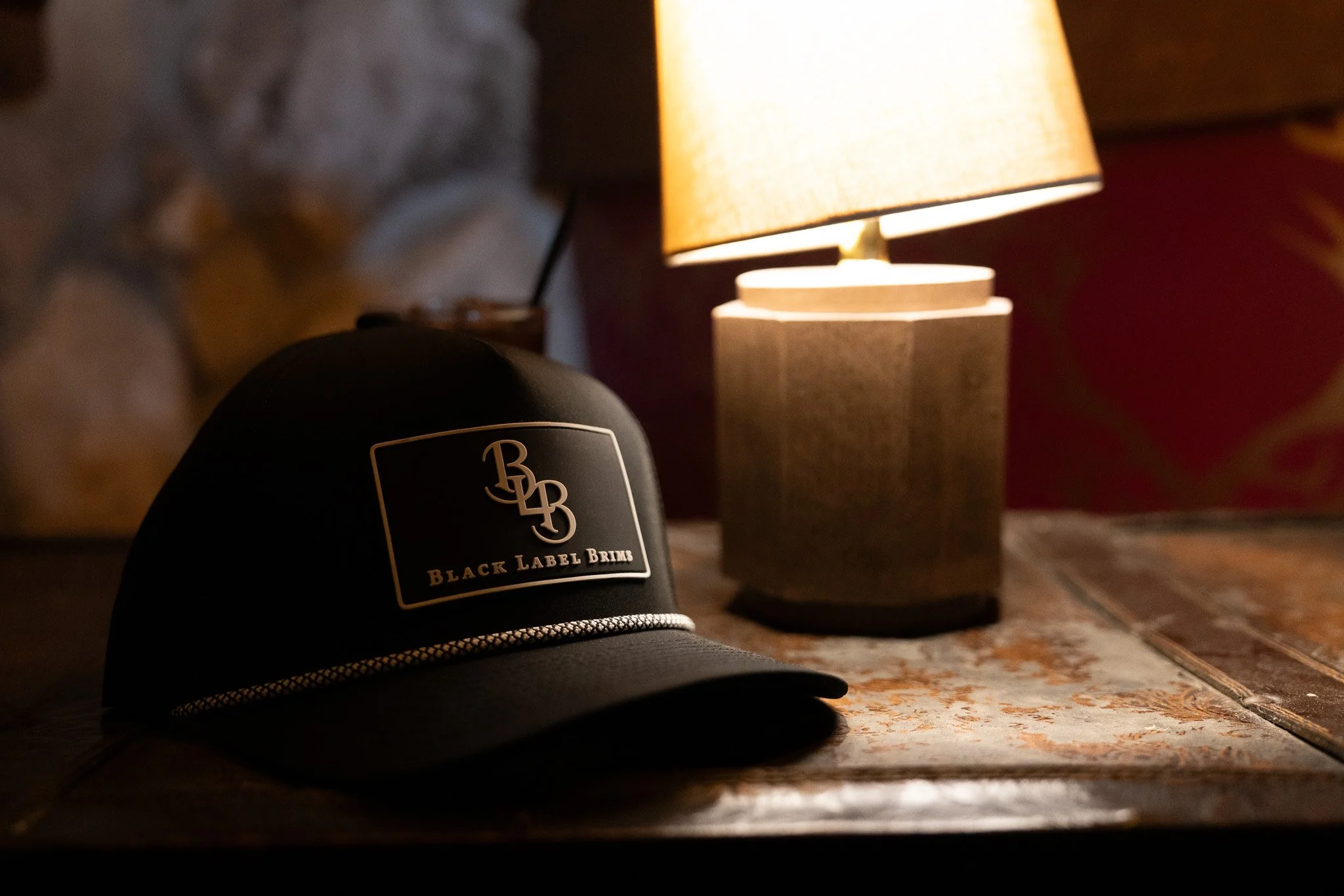 Luxury style Black Label Brim hat taking on the night in luxury