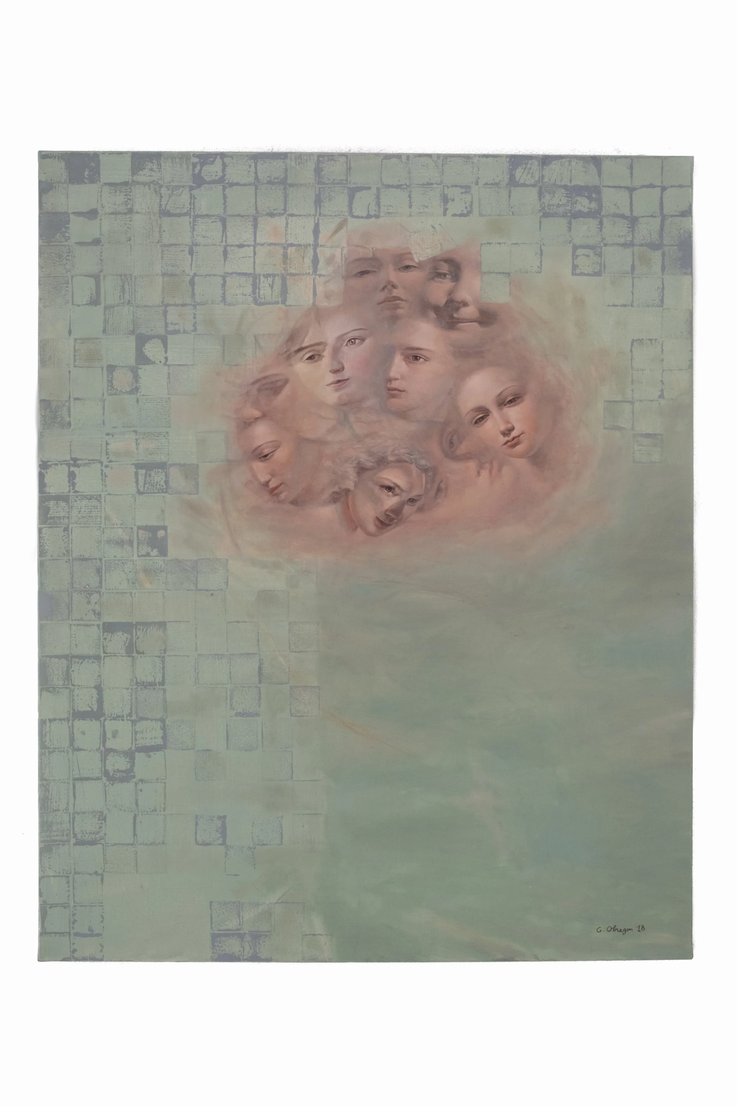 Moving Faces I, 2018, Oil on canvas, 92 X 73 cm