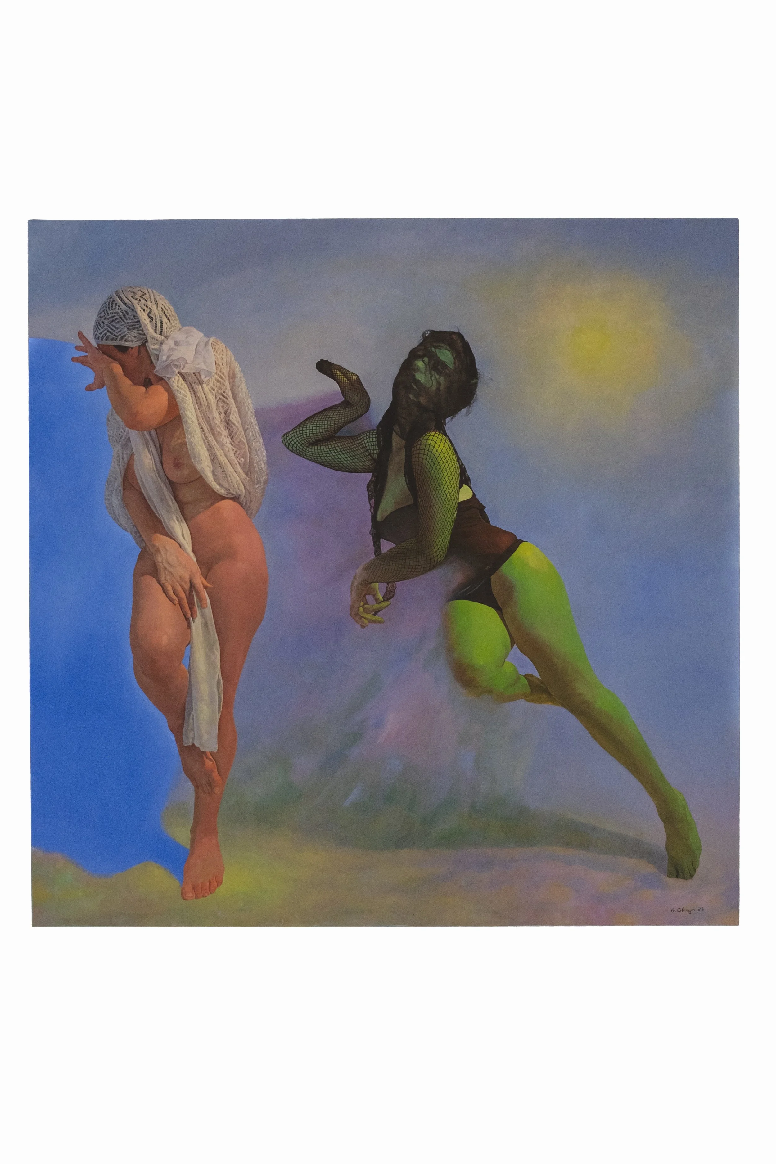 Tentation I, 2021, Oil on canvas, 100 X 100 cm