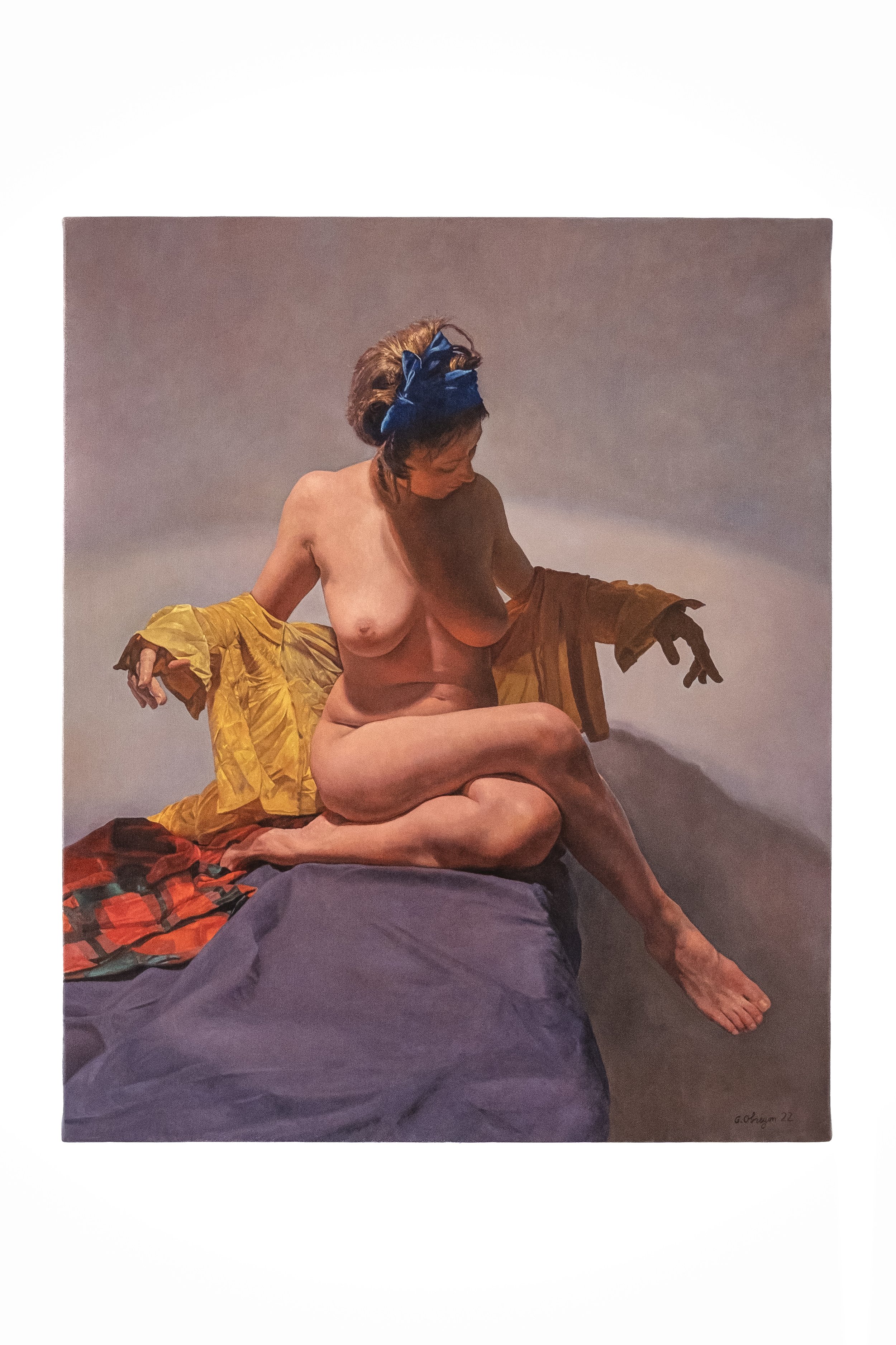 Nu contemplant, 2022, Oil on canvas, 65 X 54 cm