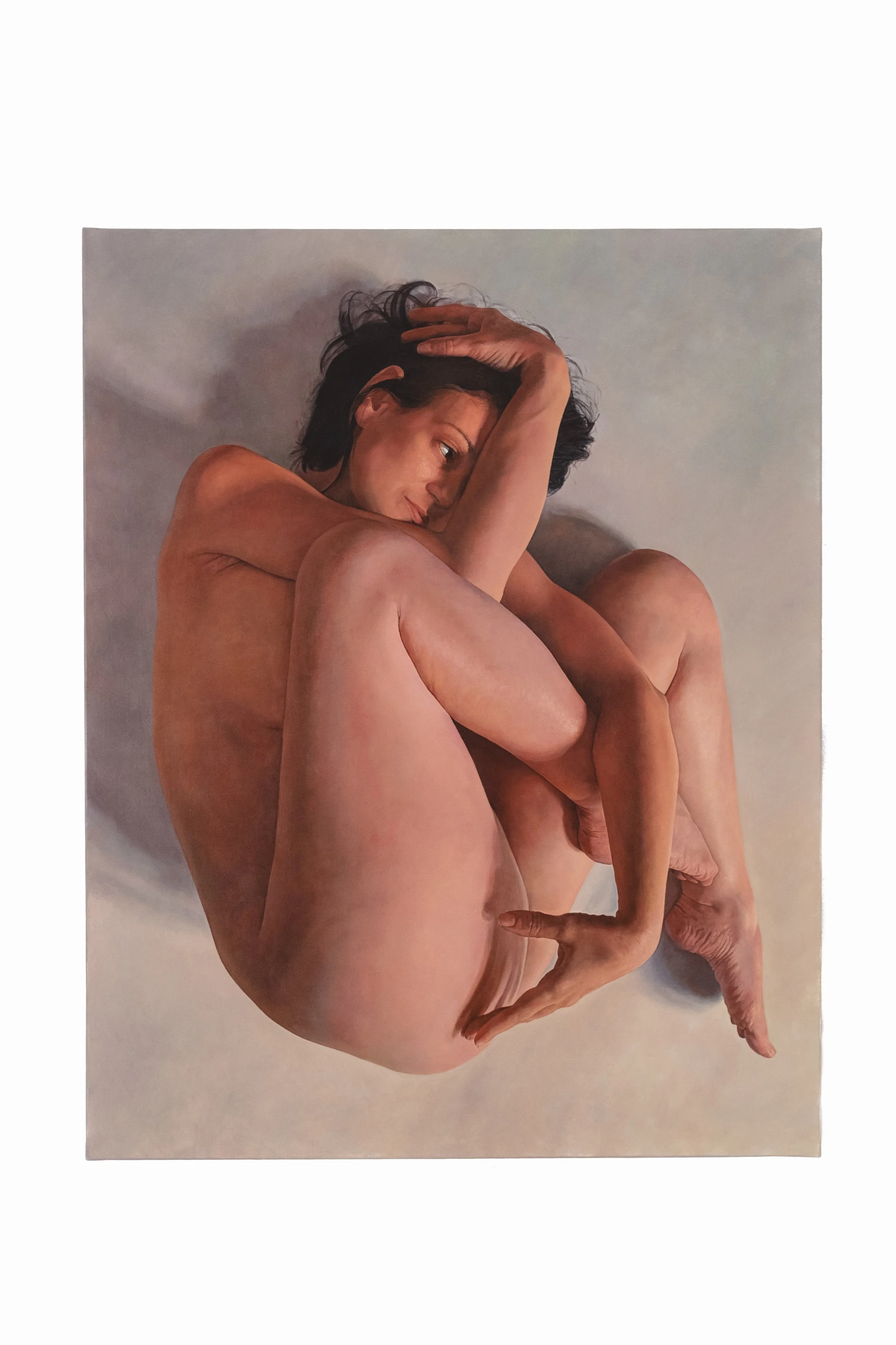 Nu recroquevillé I, 2023, Oil on canvas, 92 X 73 cm