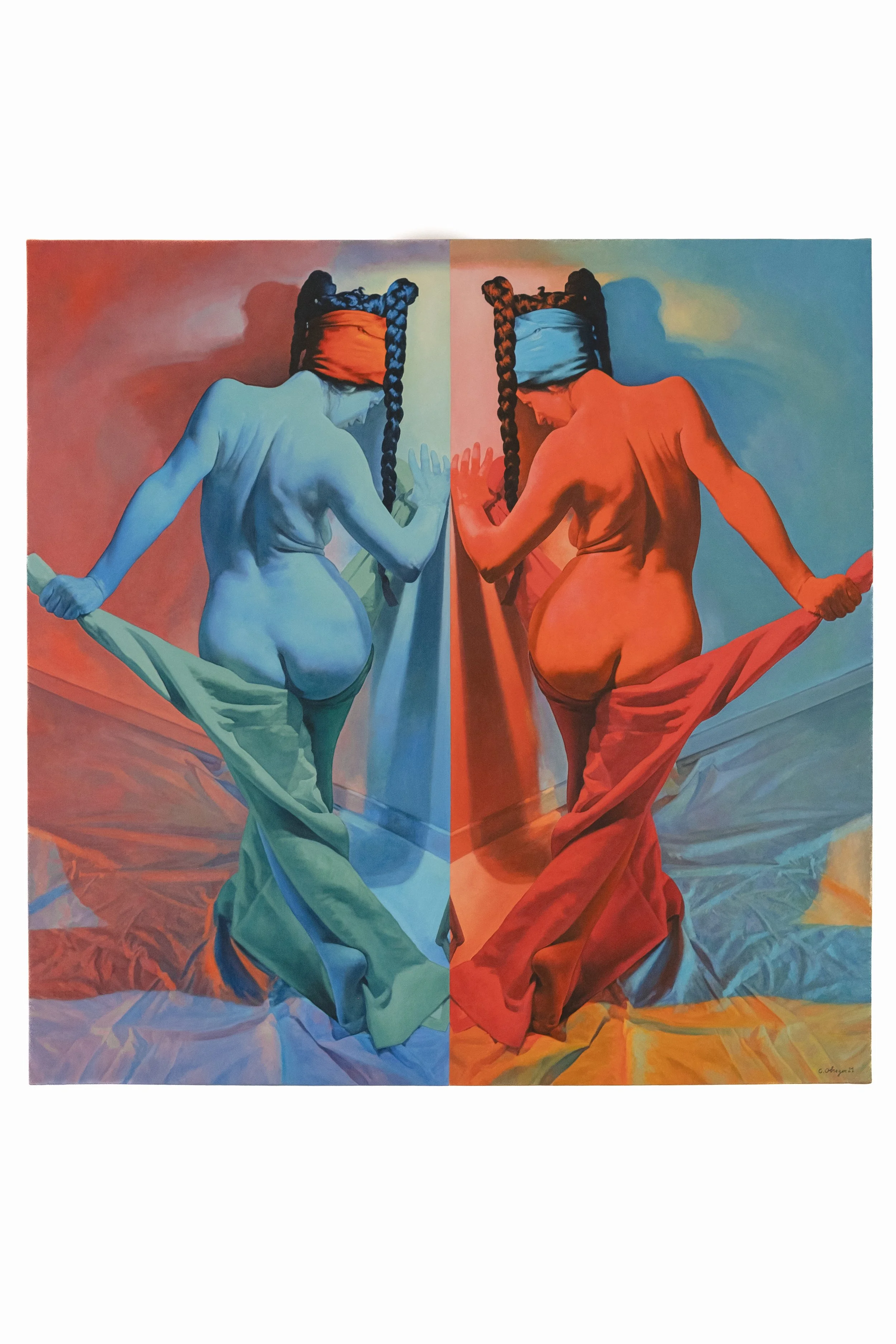 Gémellité II, 2021, Oil on canvas, 100 X 100 cm