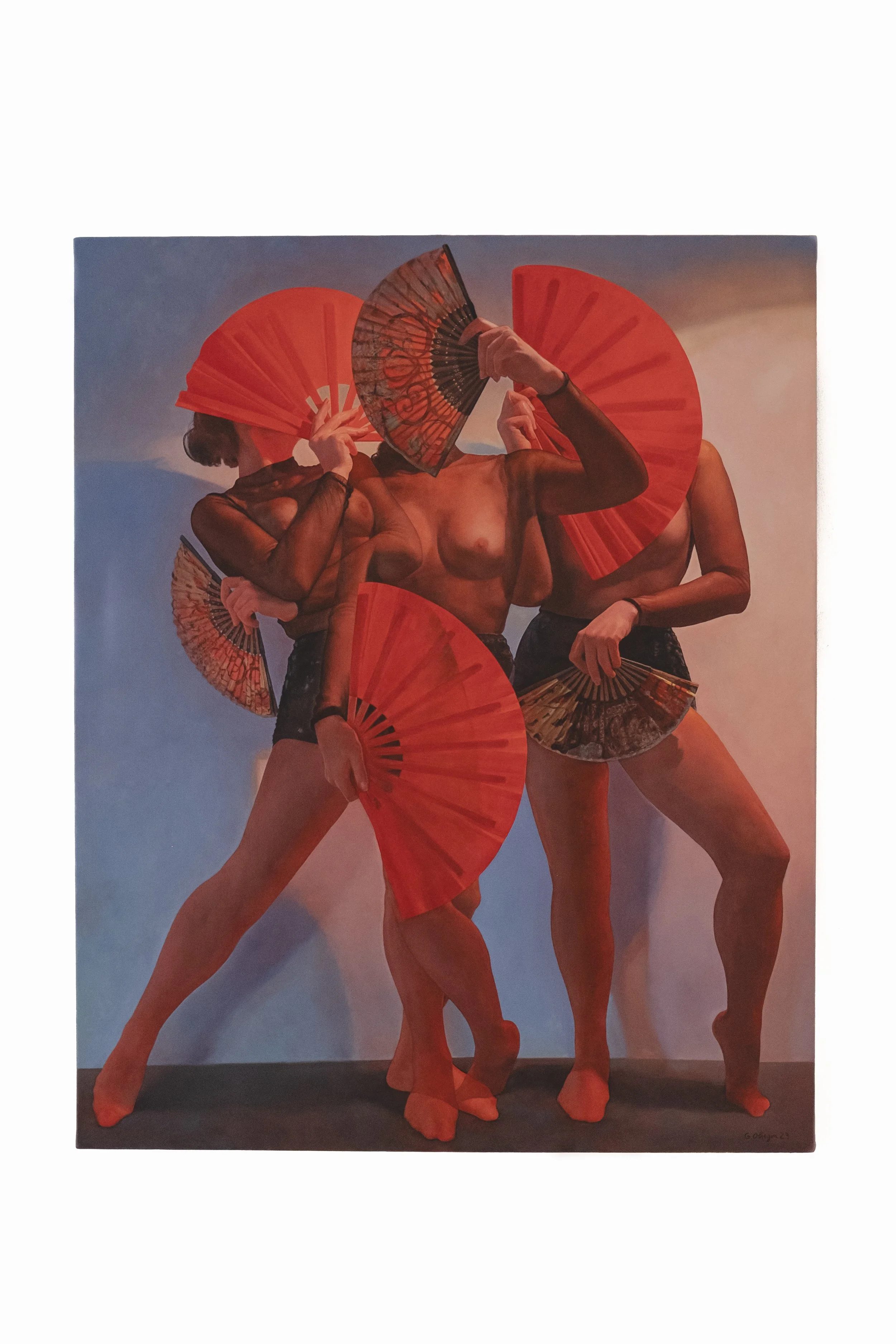 Jeux d'Éventails, 2023, Oil on canvas, 100 X 81 cm