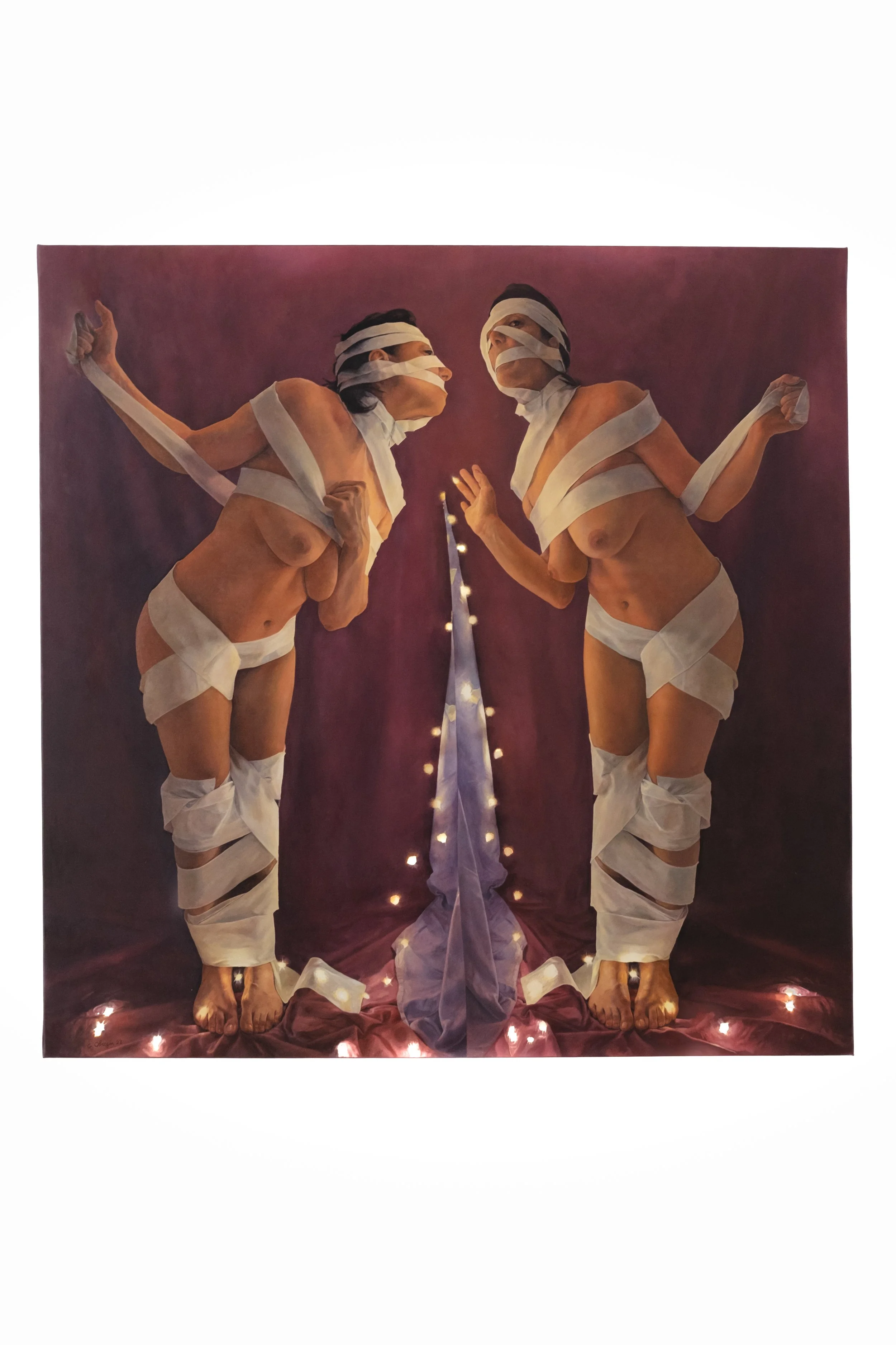 Tension, 2022, Oil on canvas, 100 X 100 cm