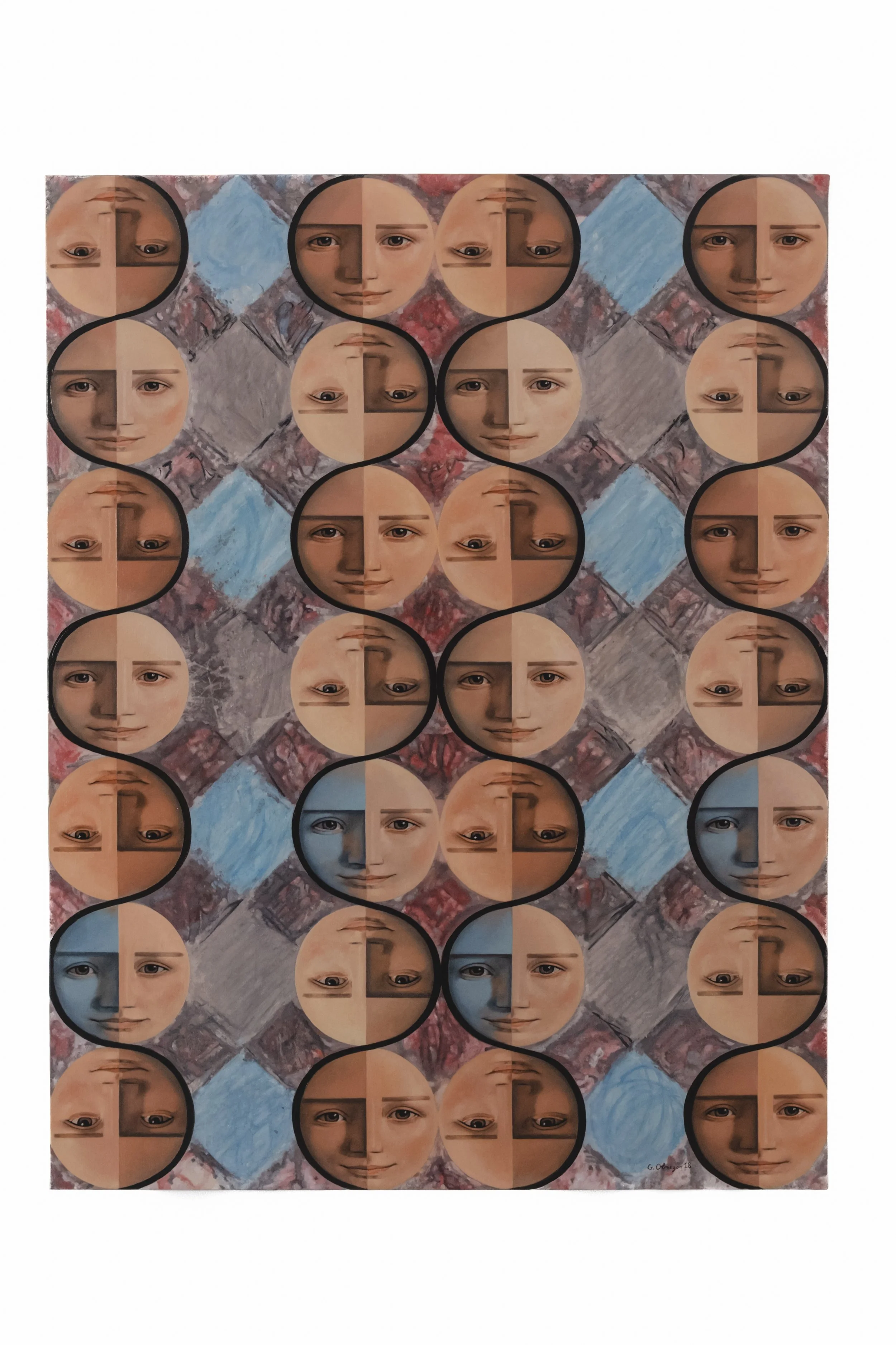 Moving Faces III, 2018, Oil on canvas, 116 X 89 cm