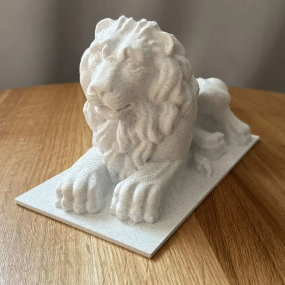 3D Tisk socha v imitaci mramoru ve tvaru lva