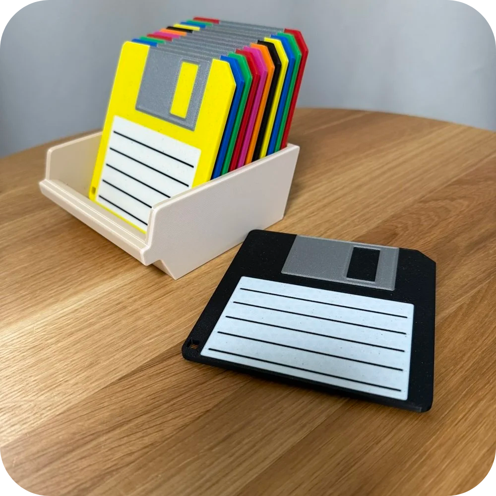 3D Tisk - podtácky ve tvaru disket