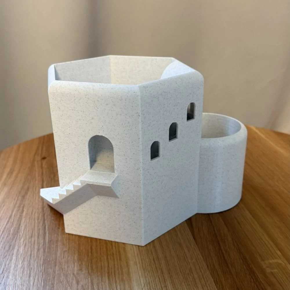 3D Tisk květináč ve tvaru budovy