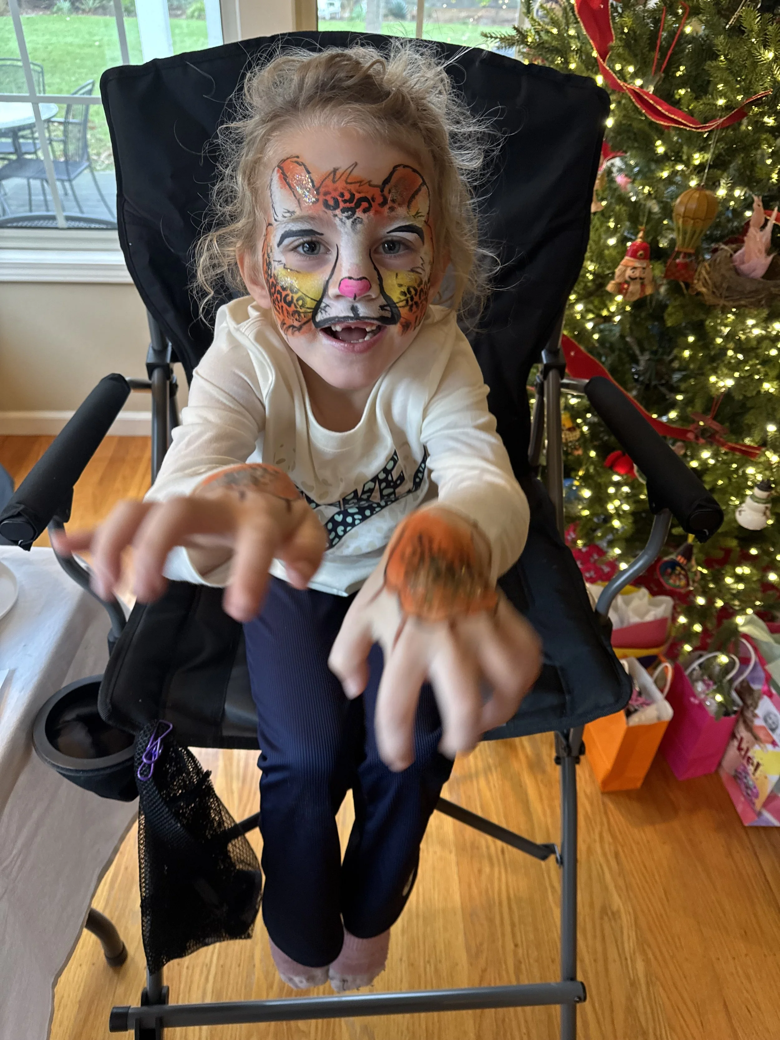 Face painting at a Sacramento birthday party.