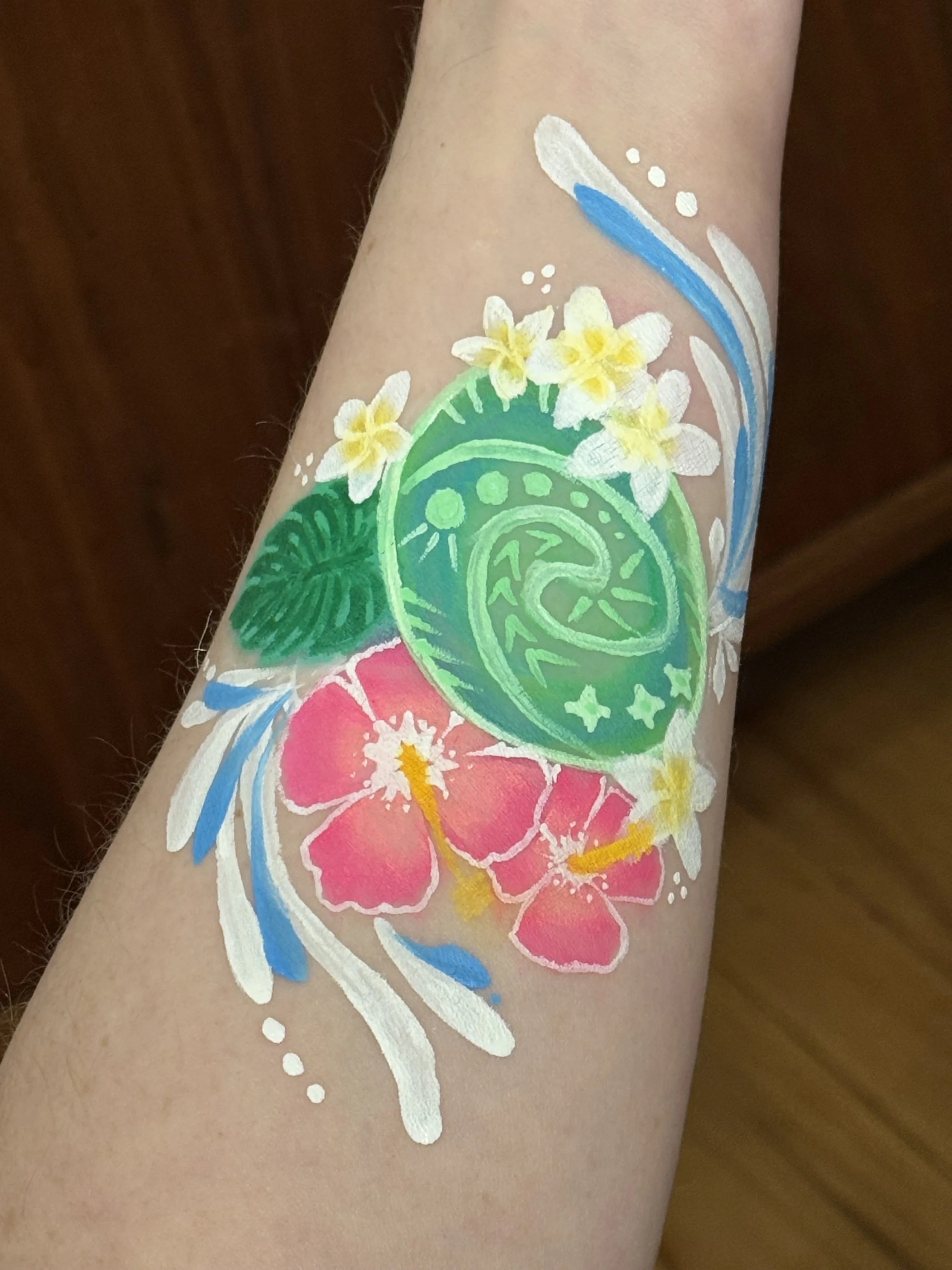 A Moana themed arm paint for Sacramwnto events.