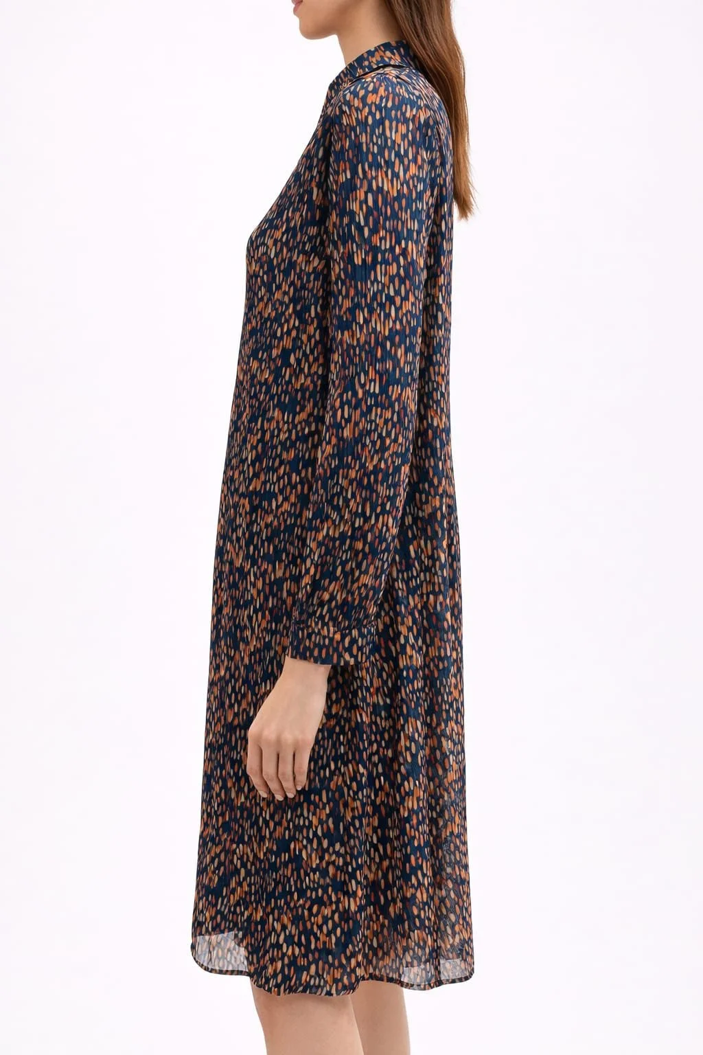 Copper Rain, Gepunktetes Damenkleid, Italian Designers, Seitenansicht.jpeg