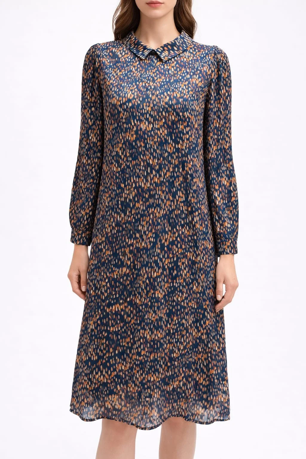 Copper Rain, Gepunktetes Damenkleid, Italian Designers, Frontansicht.jpeg