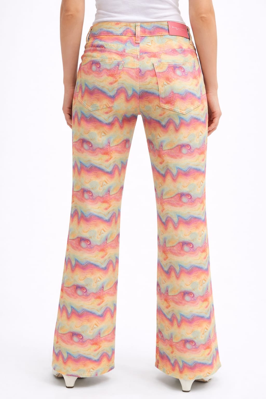 Acid-Eyed Waves, bunte psychedelische Jeans, Italian Designers, Rückansicht.jpeg