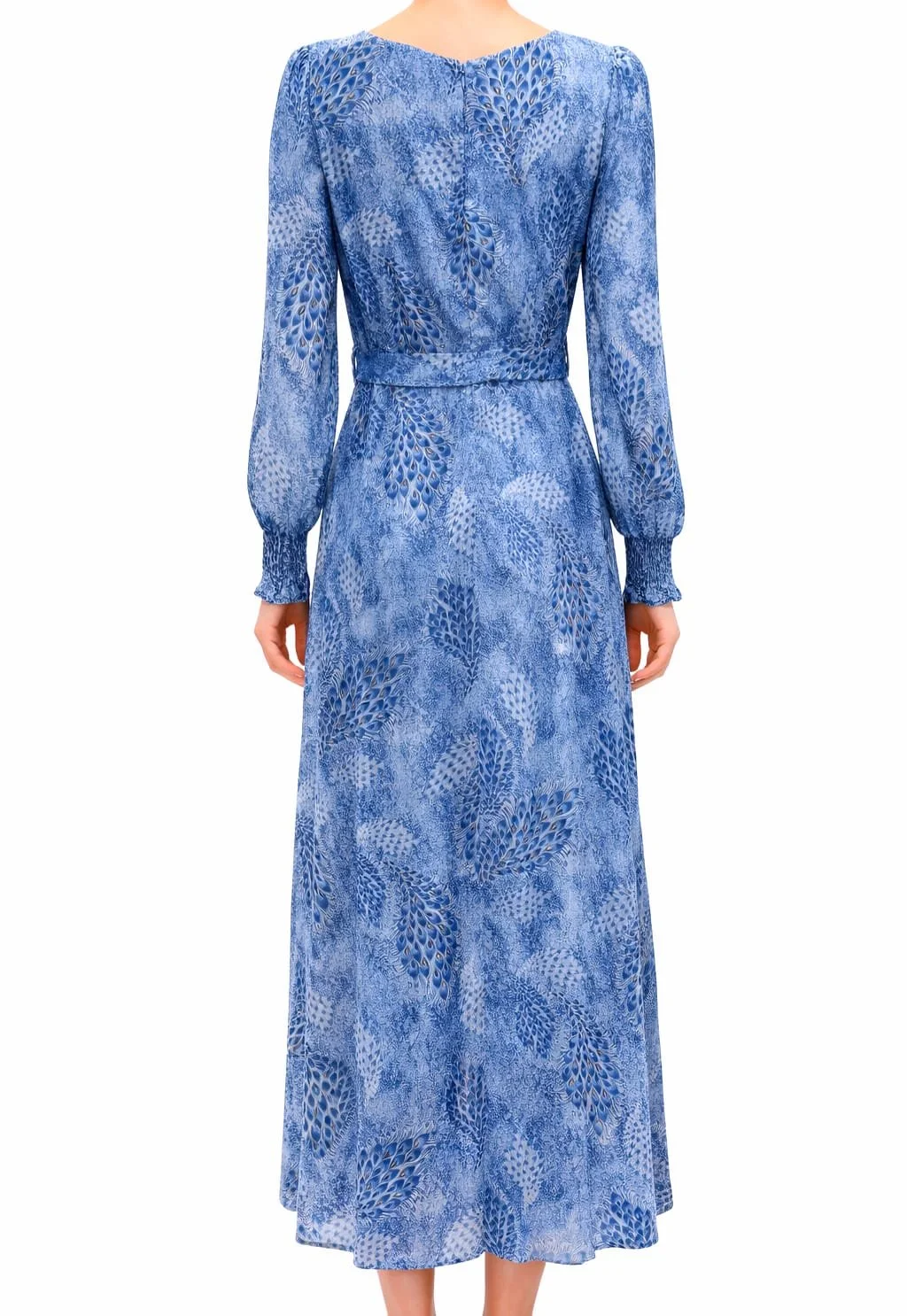 Ocean Feather, Blaues Maxi Kleid, Italian Designers, Rückansicht.jpeg