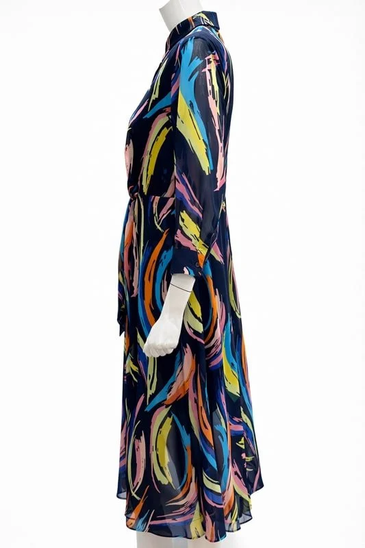 Italian Desigtners Berlin - Kleid Midnight Canvas - Jupiter Brown - Side.jpg