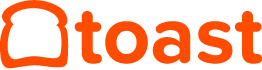 A logo with a slice of toast and the word "toast" in lowercase letters.