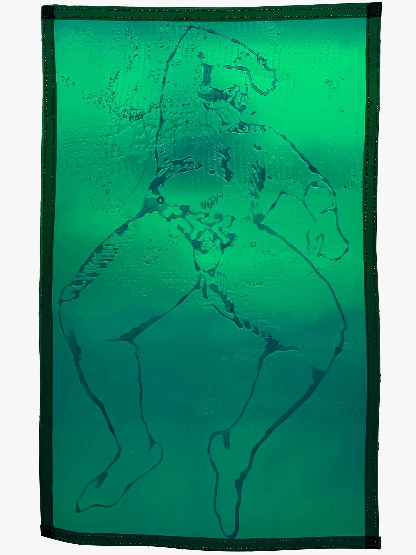 &ldquo;Sleepy&rdquo; gel medium on colored gel sheet 12x 16 In