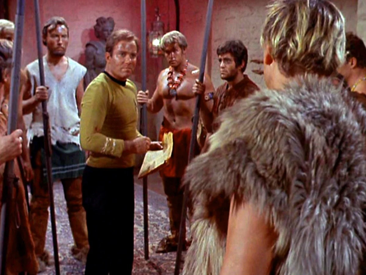 Captain James T. Kirkon the planet Omega IV, from the episode “The Omega Glory.”