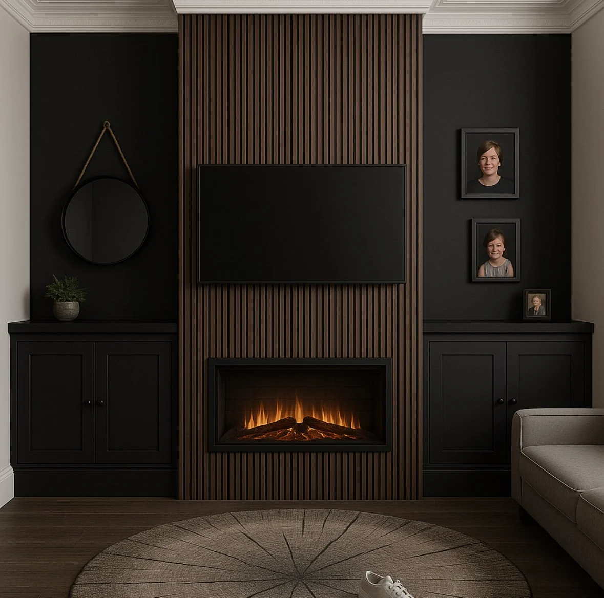 High-end media wall joinery completed by Blackpool joinery contractors