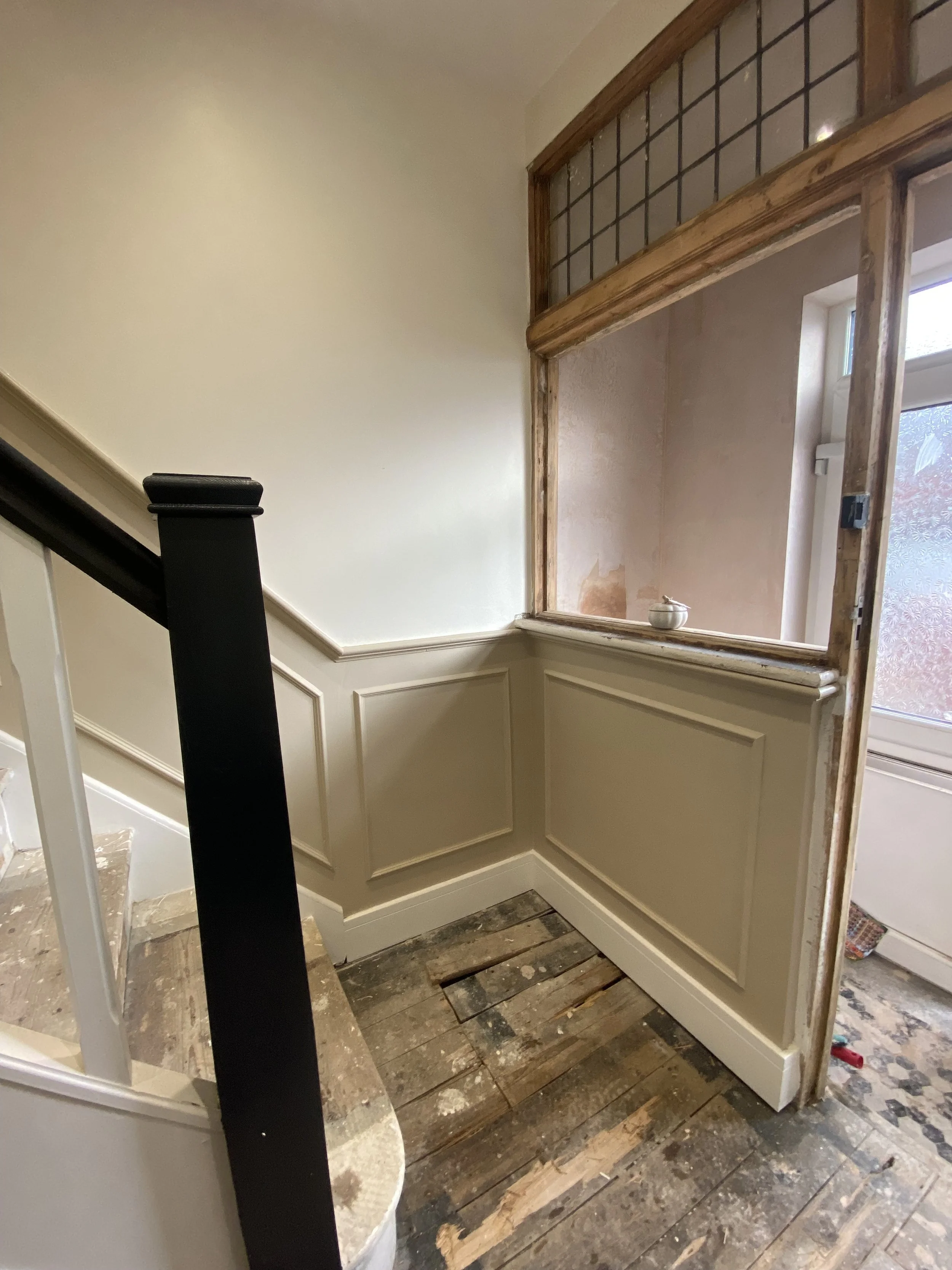 Staircase renovation and wall panelling work in Blackpool