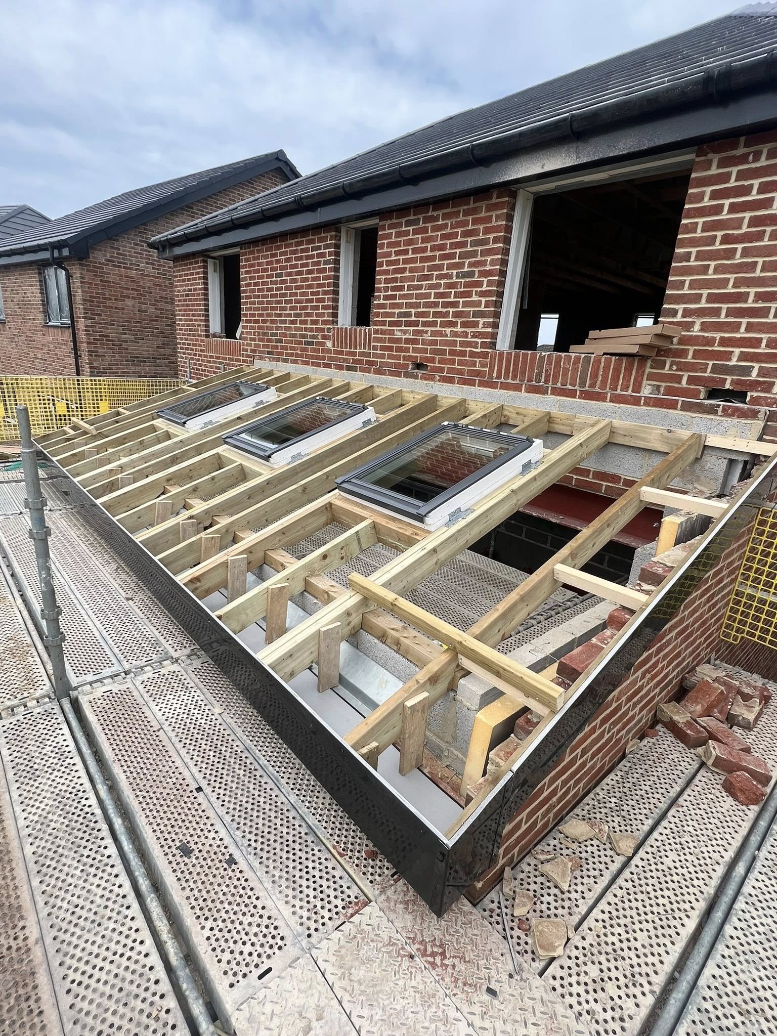 Roof structure and timber framing installation in Blackpool home