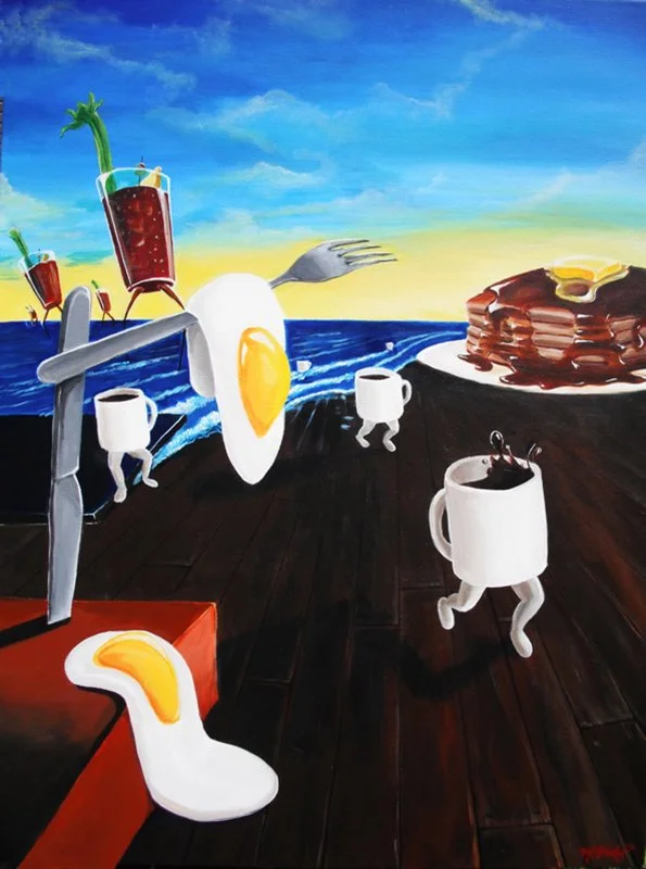 Persistence of breakfast - 30" x 40" acrylic on canvas, Genies Cafe, Portland OR