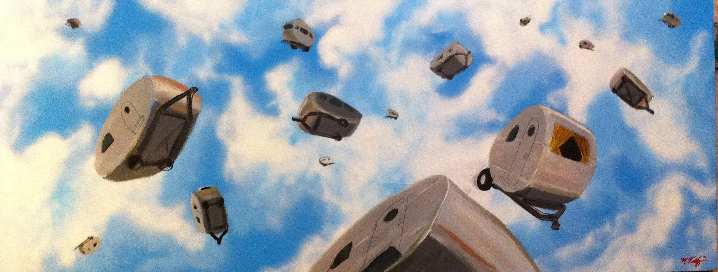 When Teardrops Fall - 12" x 36" acrylic on birch