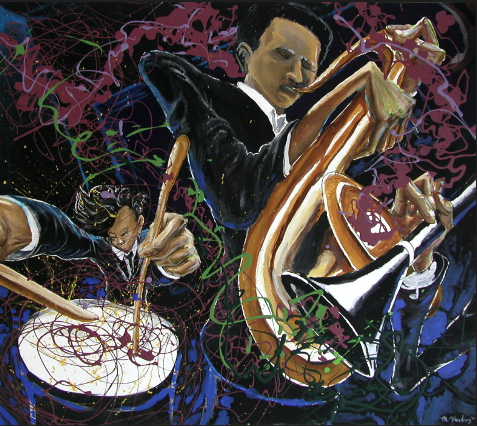 Jazz Trio - 24" x 30" acrylic on canvas