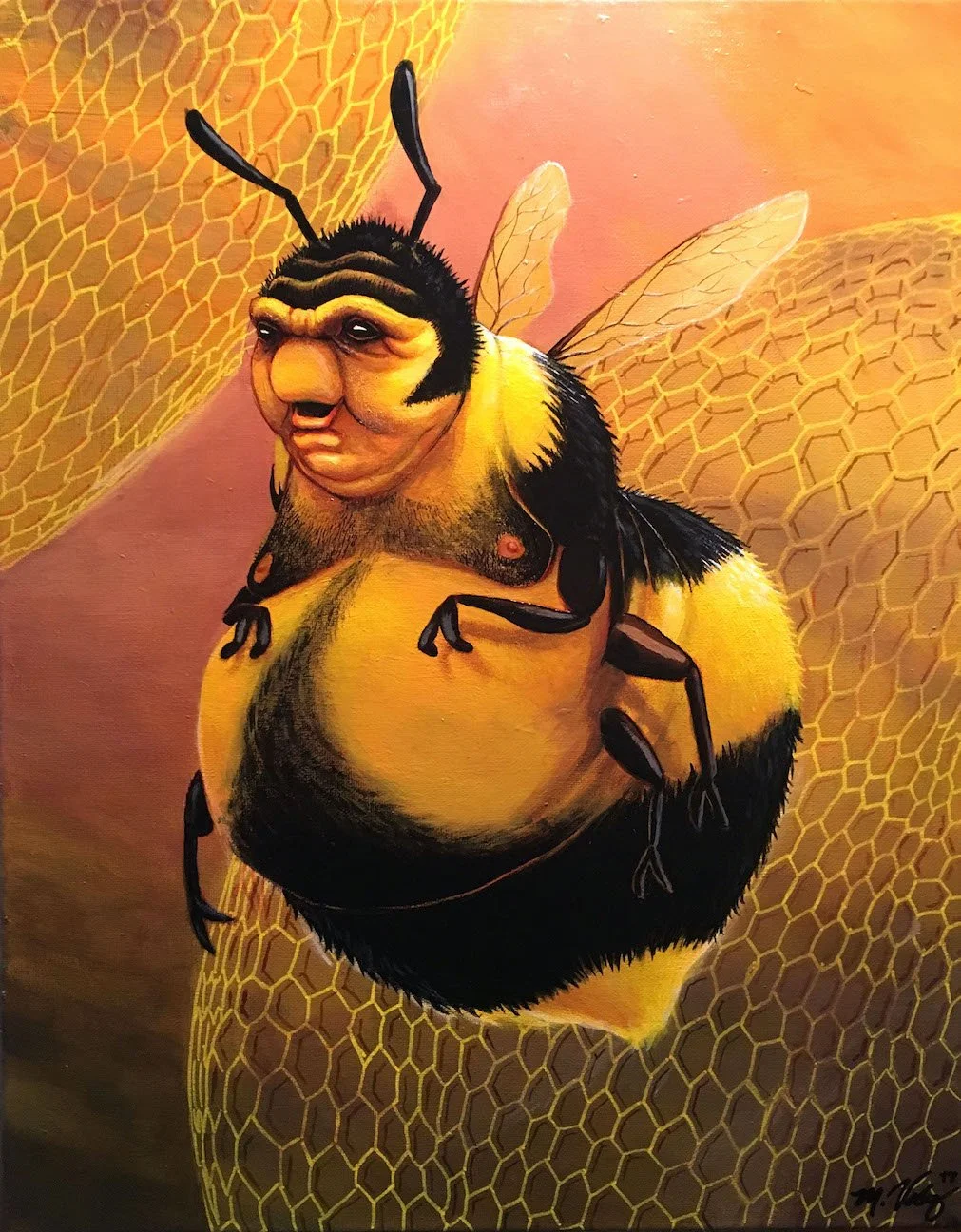Bumble-beasity - 16" x 20" acrylic on canvas