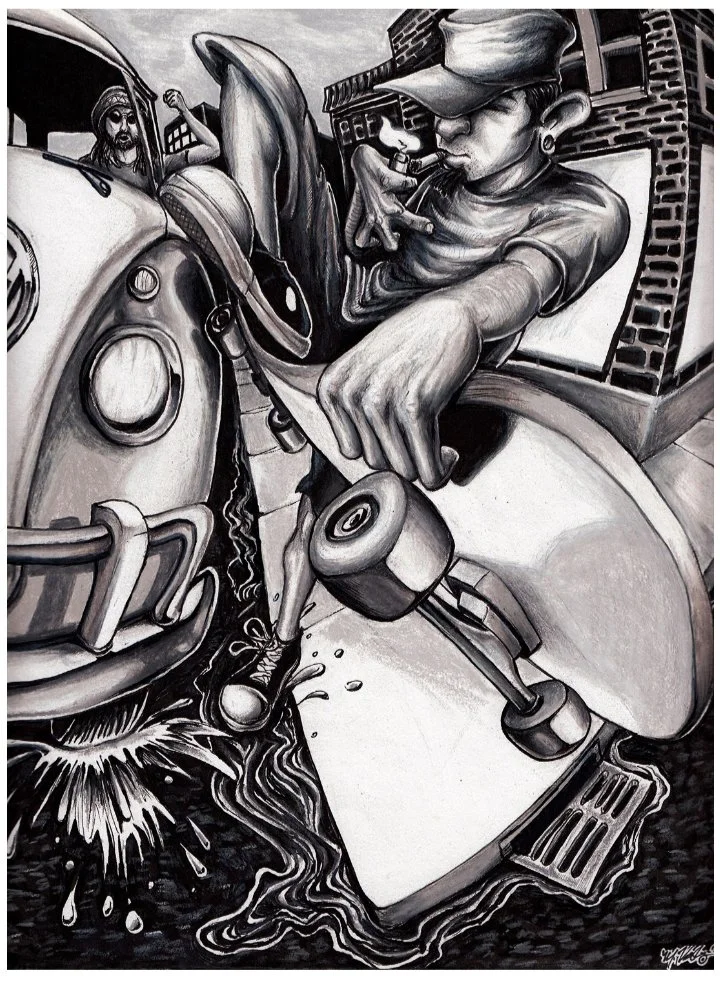 Air Cooled - 8.5" x 11" ink & graphite on paper